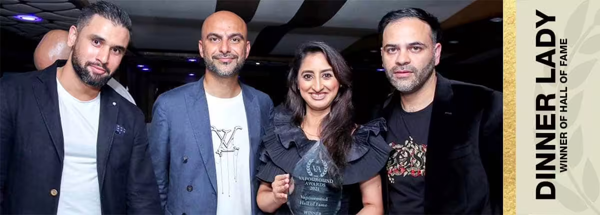 Accepting of the Hall of Fame award by Dinner Lady