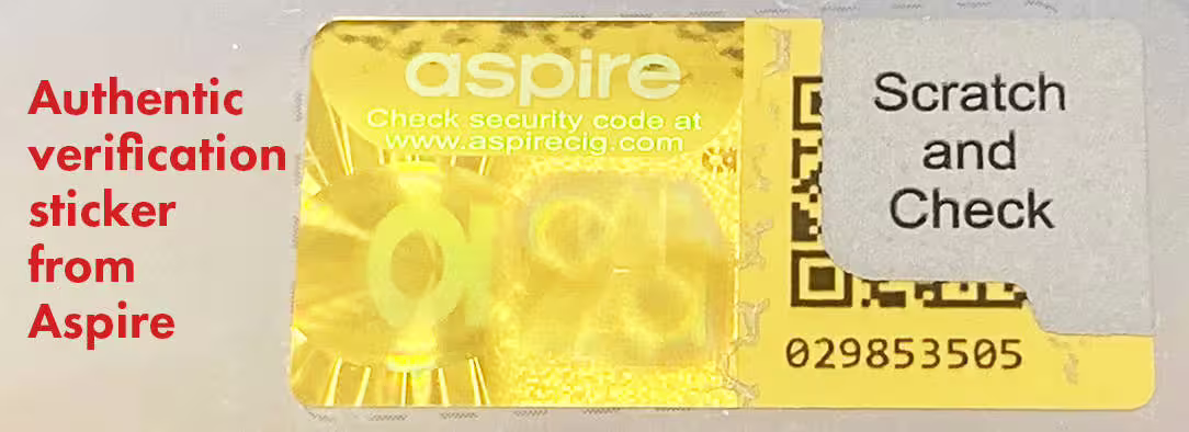 Vape Authenticity Checklist - Authentic Code from Aspire