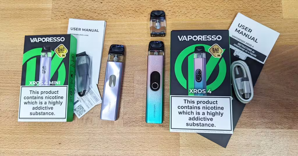 Vaporesso XROS 4 and XROS 4 Mini Box Contents