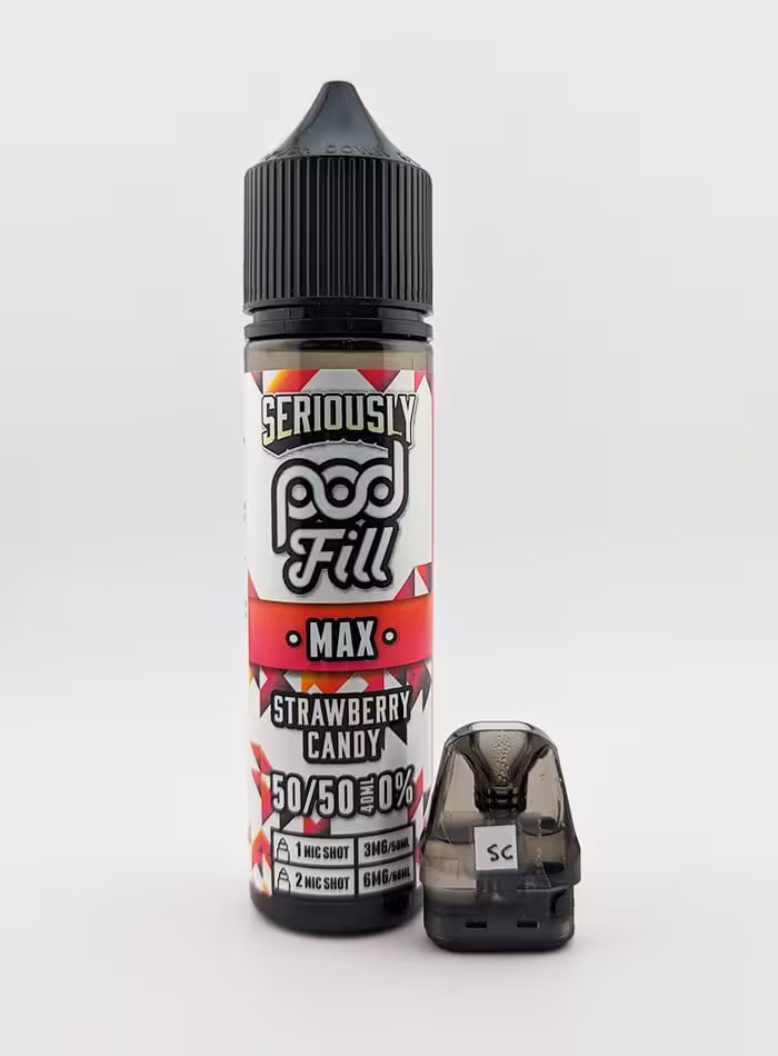 Strawberry Candy Shortfill E-Liquid by Seriously Pod Fill Max 40ml