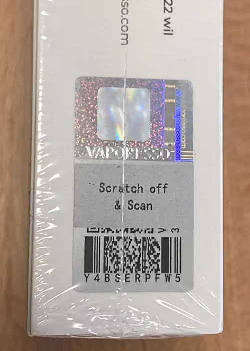 Vape Authenticity Checklist - Authentic Code from Vaporesso