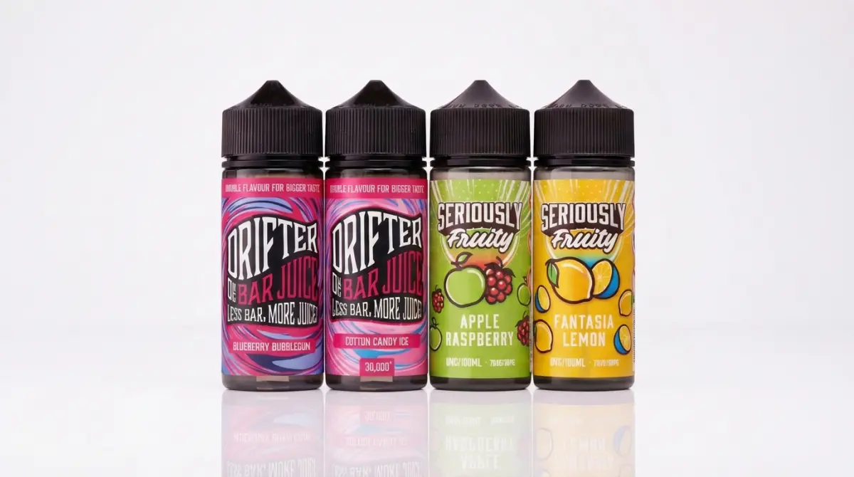 Best selling 50/50 shortfill e-liquids including Drifter and Seriously ranges