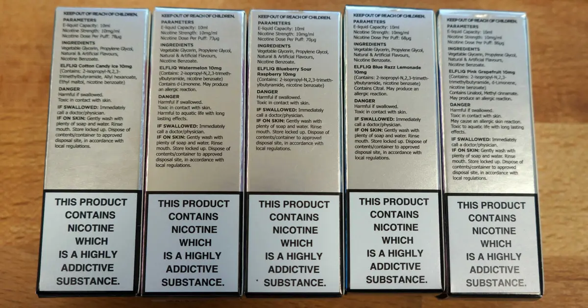 Elf Bar Elfliq Ingredients