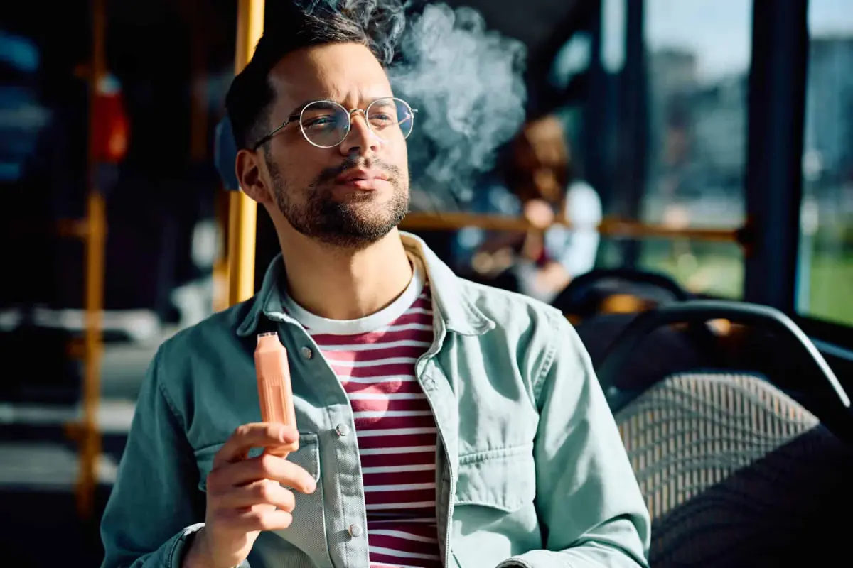 Vaping a 2% Nicotine E-Cigarette