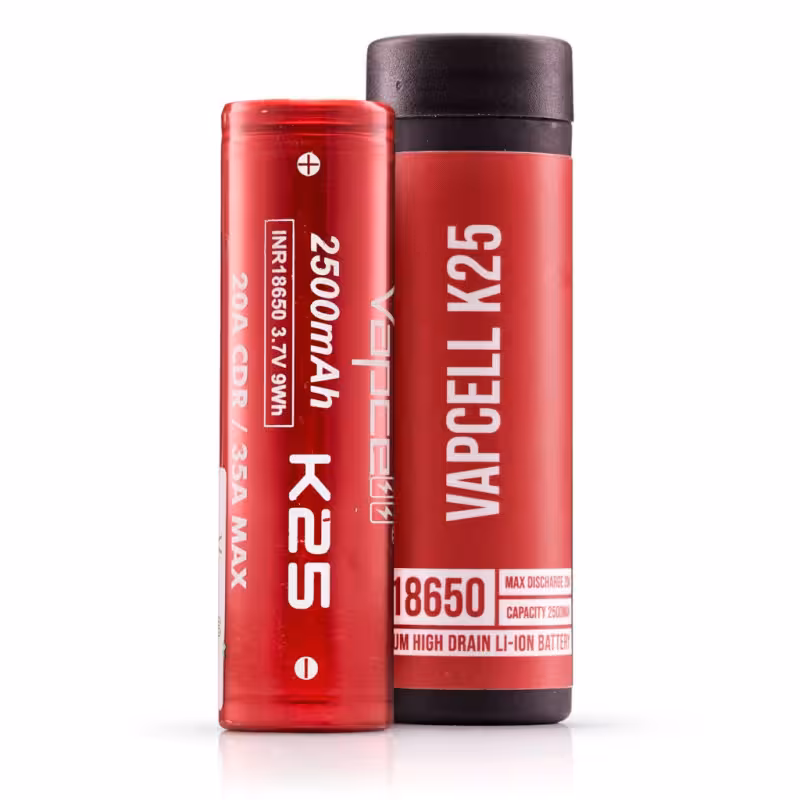 Vapcell K25 2500mAh (20A) 18650 Vape Battery - Image 1