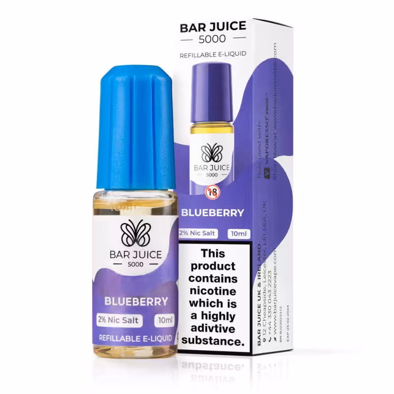 Blueberry Nic Salt E-Liquid by Bar Juice 5000 - Image 1