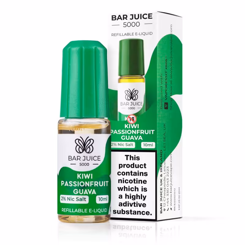 Kiwi Passionfruit Guava Nic Salt E-Liquid by Bar Juice 5000 - Image 1