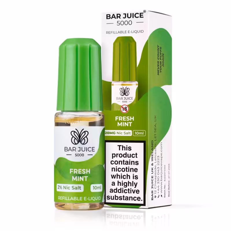 Fresh Mint Nic Salt E-Liquid by Bar Juice 5000 - Image 1