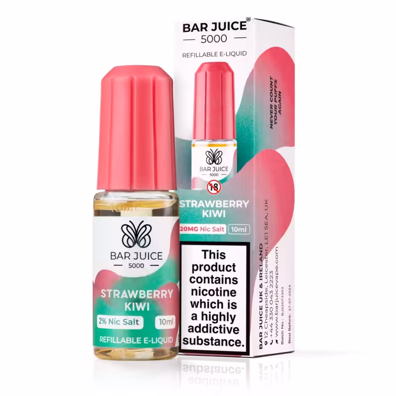 Strawberry Kiwi Nic Salt E-Liquid by Bar Juice 5000 - Image 1