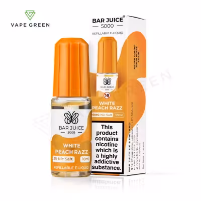 White Peach Razz Nic Salt E-Liquid by Bar Juice 5000