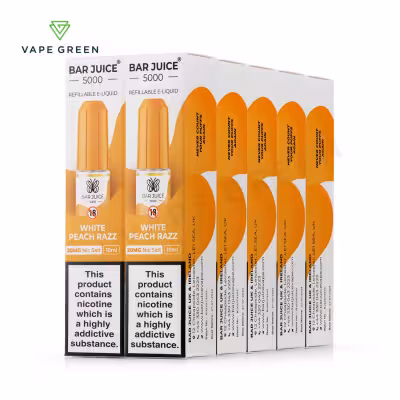 White Peach Razz Nic Salt E-Liquid by Bar Juice 5000 - 10 Pack