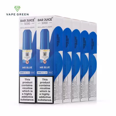 Mr Blue Nic Salt E-Liquid by Bar Juice 5000 - 10 Pack