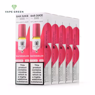 Watermelon Nic Salt E-Liquid by Bar Juice 5000 - 10 Pack