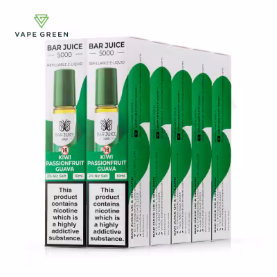 Kiwi Passionfruit Guava Nic Salt E-Liquid by Bar Juice 5000 - 10 Pack