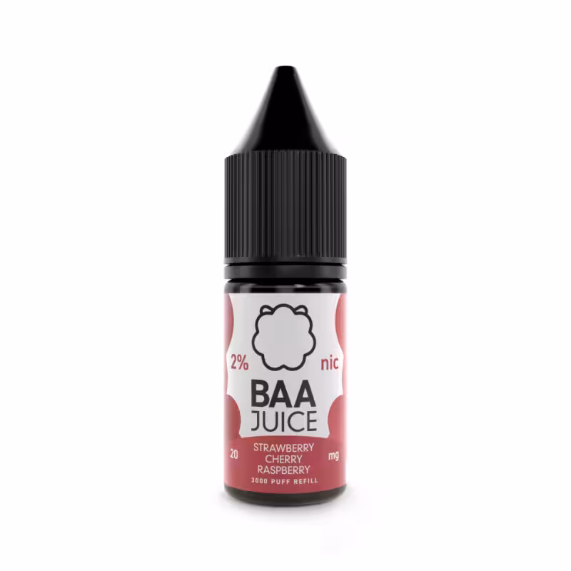 Strawberry Cherry Raspberry Nic Salt E-Liquid by Baa Juice - Image 1