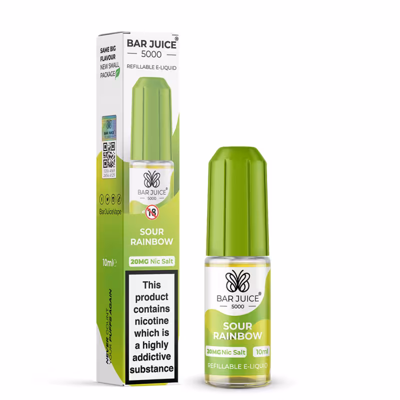 Sour Rainbow Nic Salt E-Liquid by Bar Juice 5000 - Image 1