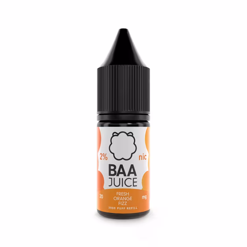 Fresh Orange Fizz Nic Salt E-Liquid by Baa Juice - Image 1