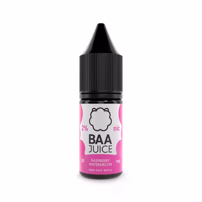 Raspberry Watermelon Nic Salt E-Liquid by Baa Juice - Image 1