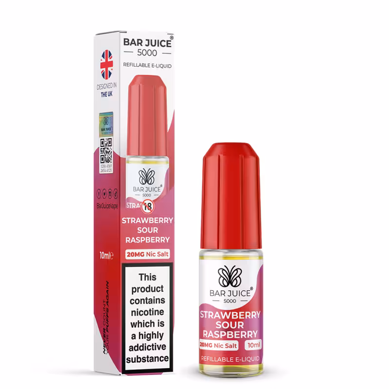 Strawberry Sour Raspberry Nic Salt E-Liquid by Bar Juice 5000 - Image 1