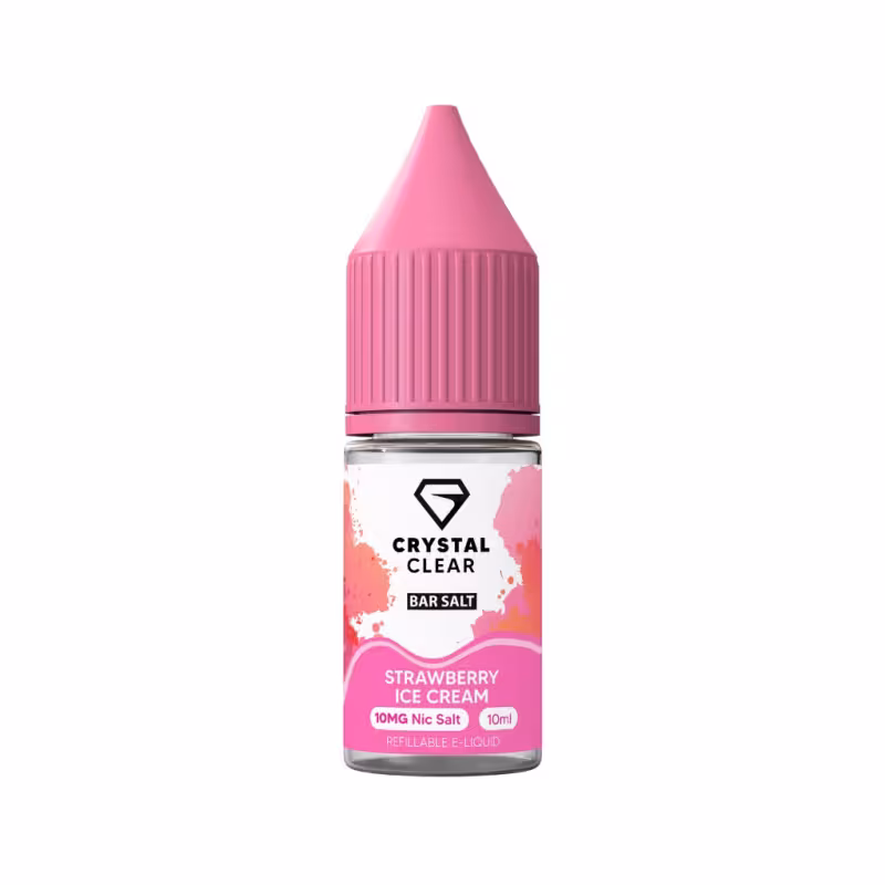 Strawberry Ice Cream Nic Salt E-Liquid by Crystal Clear - Image 1