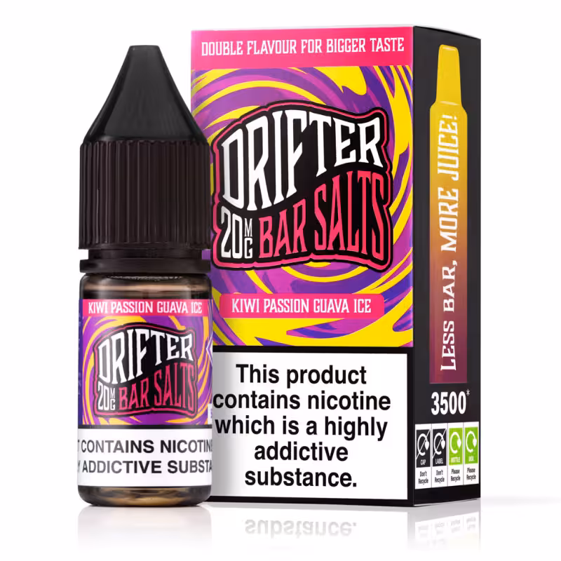 Kiwi Passion Guava Ice Nic Salt E-Liquid by Drifter Bar Salts - Image 1