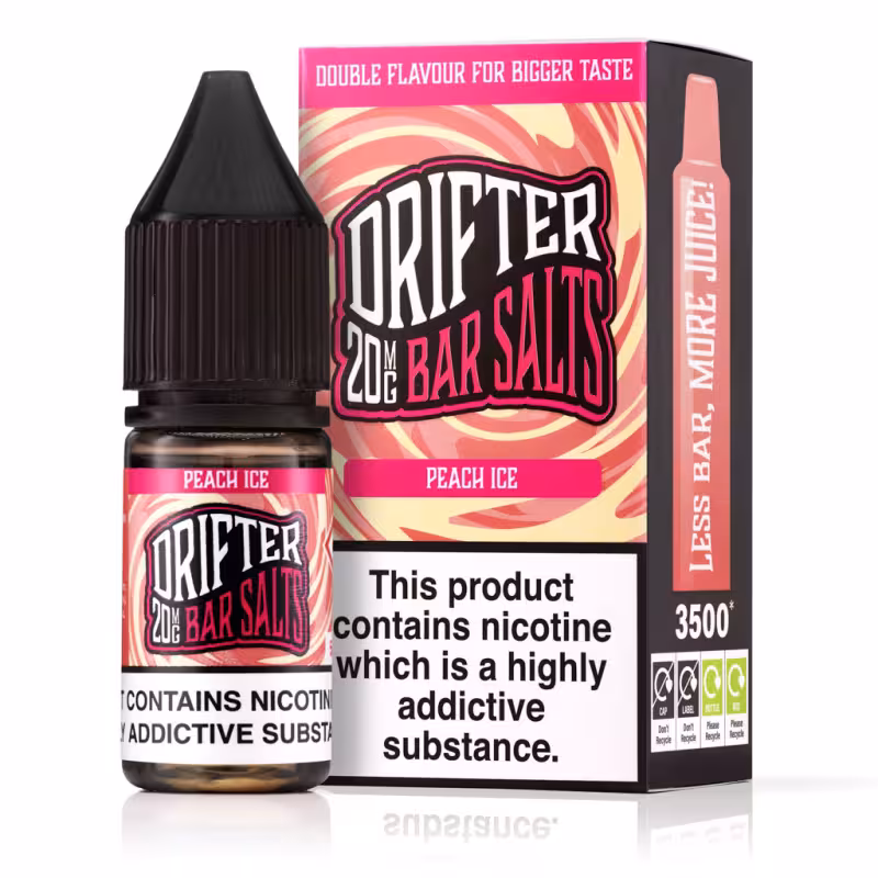 Peach Ice Nic Salt E-Liquid by Drifter Bar Salts - Image 1