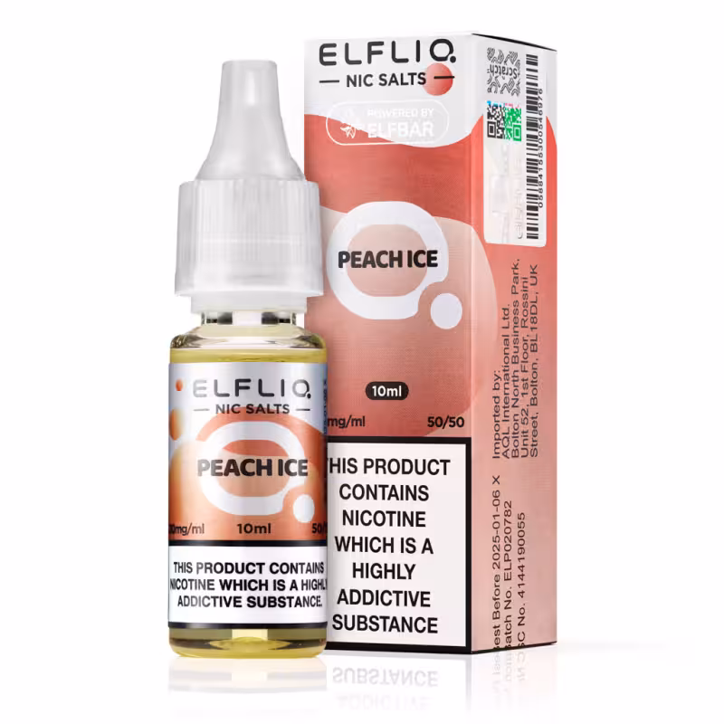Peach Ice Nic Salt E-Liquid by Elf Bar Elfliq - Image 1