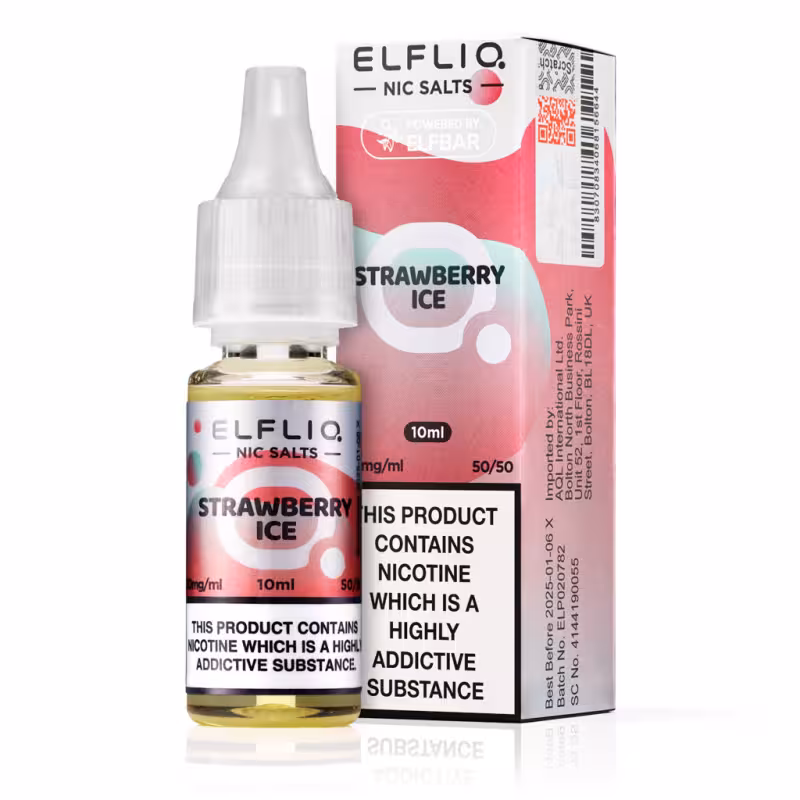 Strawberry Ice Nic Salt E-Liquid by Elf Bar Elfliq - Image 1