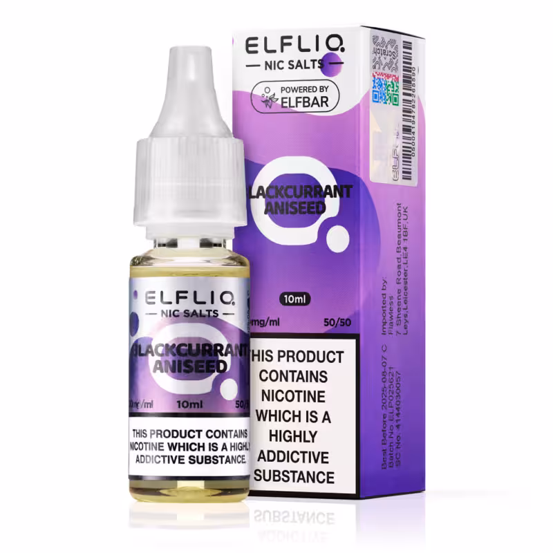Blackcurrant Aniseed Nic Salt E-Liquid by Elf Bar Elfliq - Image 1