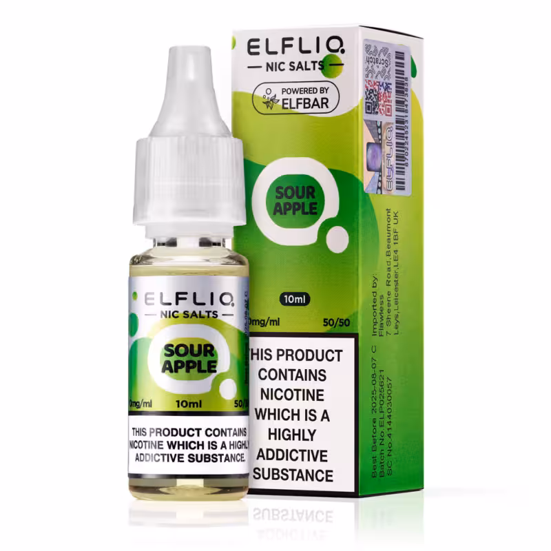 Sour Apple Nic Salt E-Liquid by Elf Bar Elfliq - Image 1