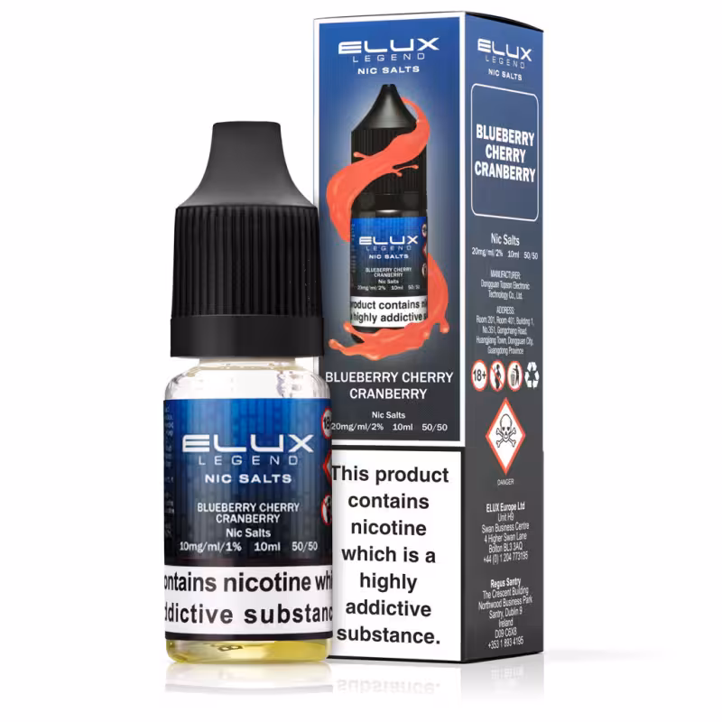 Blueberry Cherry Cranberry Nic Salt E-Liquid by Elux Legend - Image 1