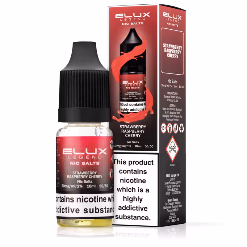 Strawberry Raspberry Cherry Nic Salt E-Liquid by Elux Legend - Image 1