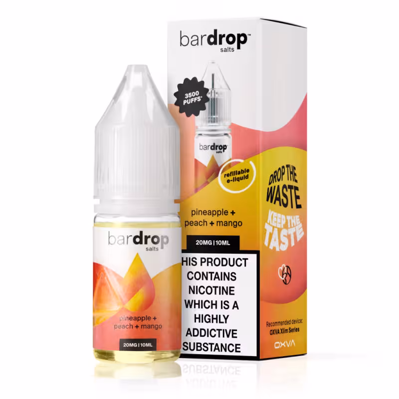 Pineapple Peach Mango Nic Salt E-Liquid by Bar Drop - Image 1
