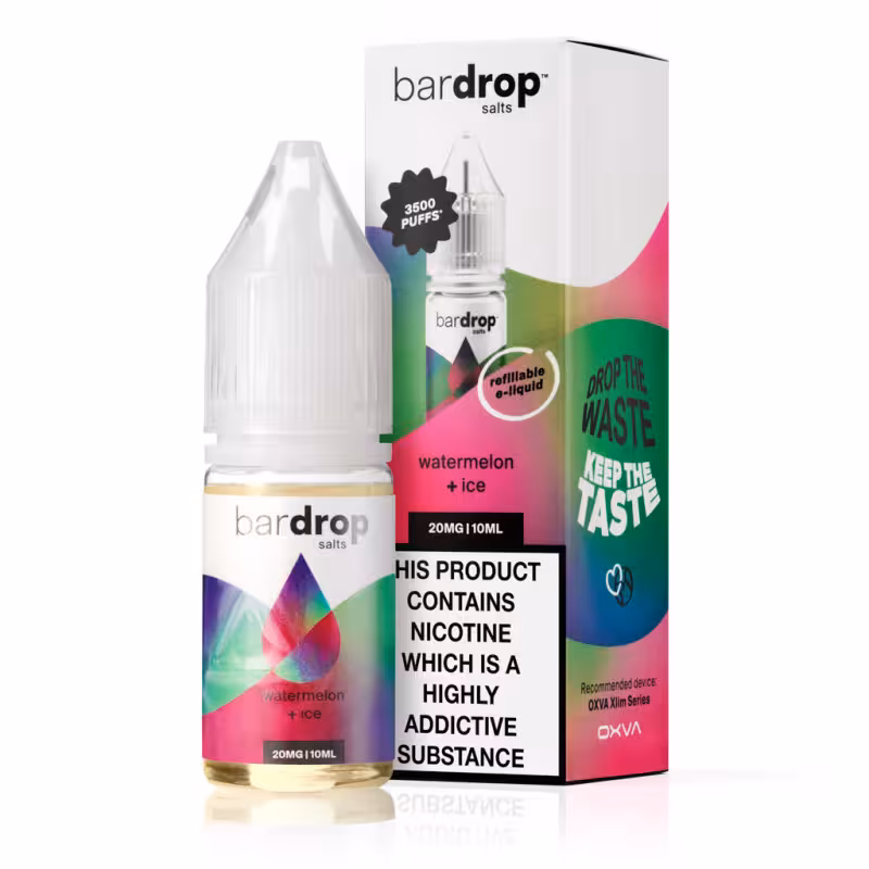Watermelon Ice Nic Salt E-Liquid by Bar Drop - Image 1