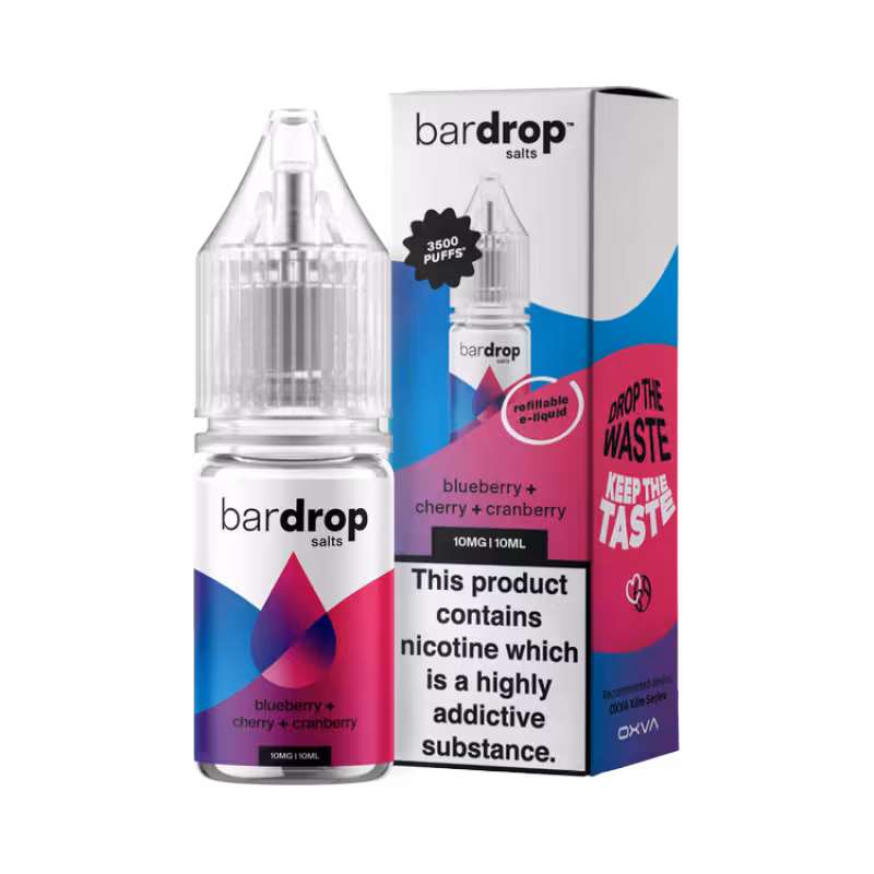 Blueberry Cherry Cranberry Nic Salt E-Liquid by Bar Drop - Image 1