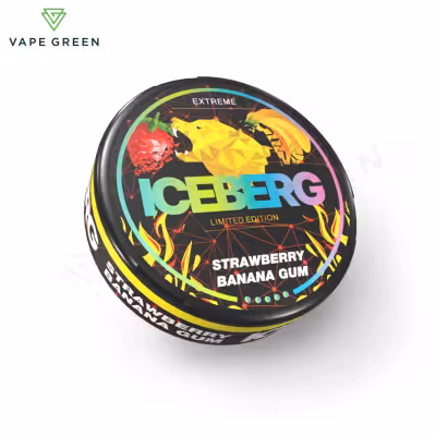 Strawberry Banana Gum Nicotine Pouches by Iceberg
