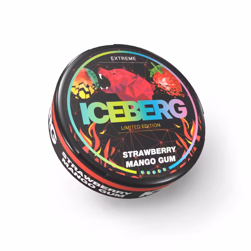 Strawberry Mango Gum Nicotine Pouches by Iceberg - Image 1