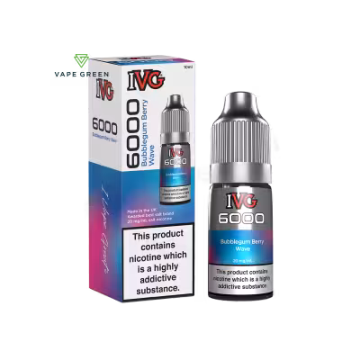 Bubblegum Berry Wave Nic Salt E-Liquid by IVG 6000