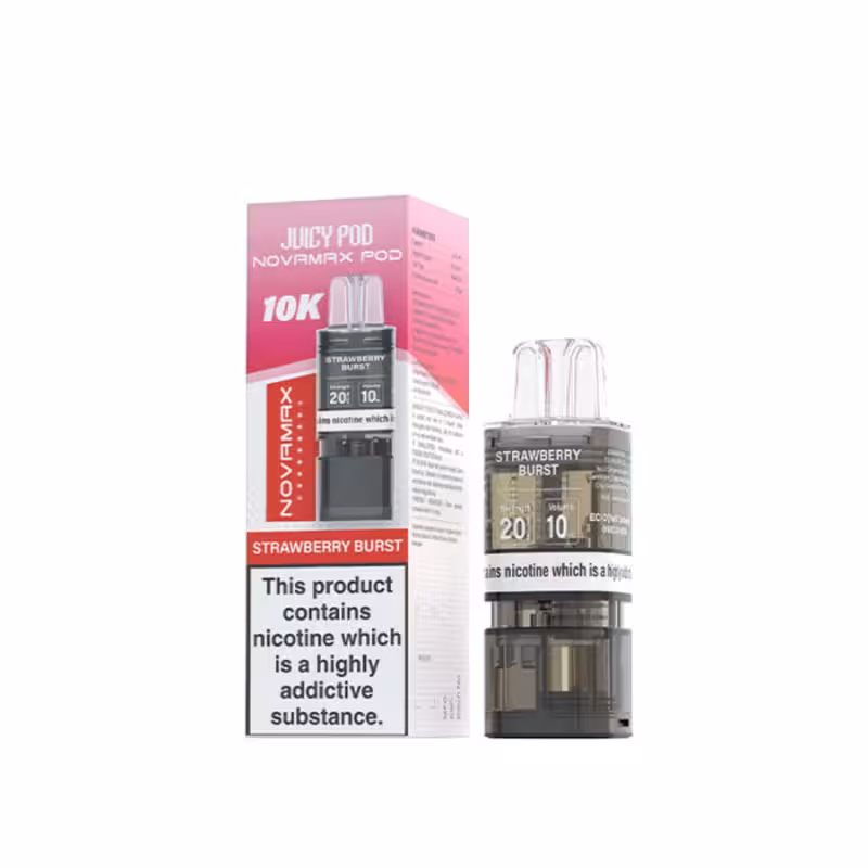 Strawberry Burst Prefilled Pod Refill Pack by Juicy Pod Novamax 10K - Image 1