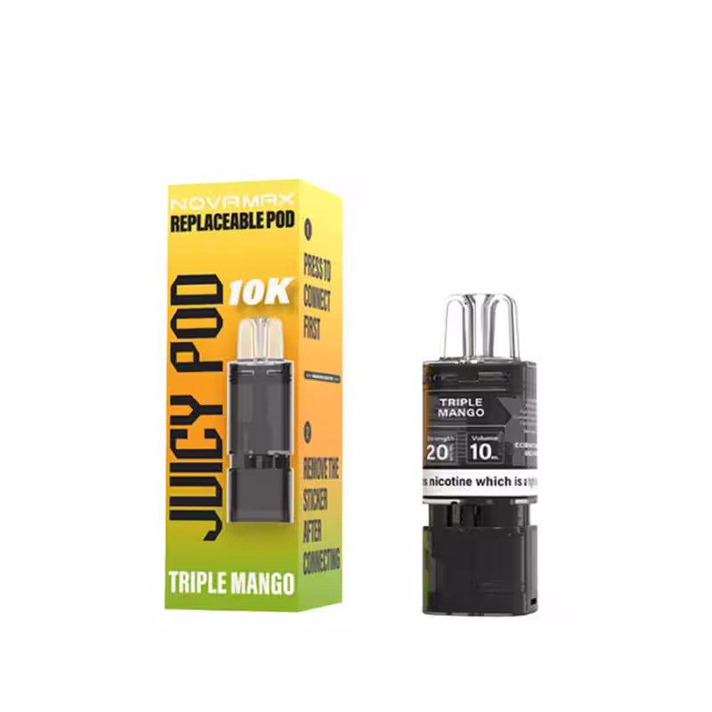 Triple Mango Prefilled Pod Refill Pack by Juicy Pod Novamax 10K - Image 1