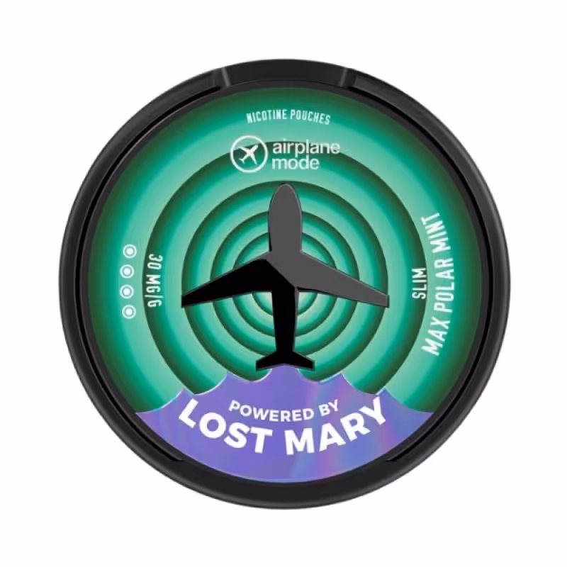 Max Polar Mint Nicotine Pouches by Lost Mary Airplane Mode - Image 1