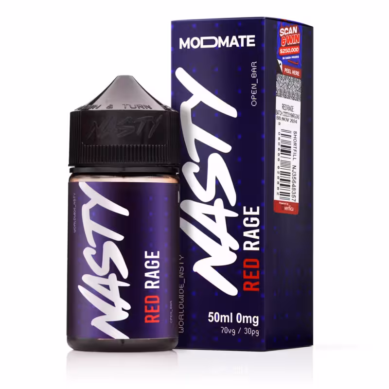 Red Rage Shortfill E-Liquid by Nasty ModMate 50ml - Image 1