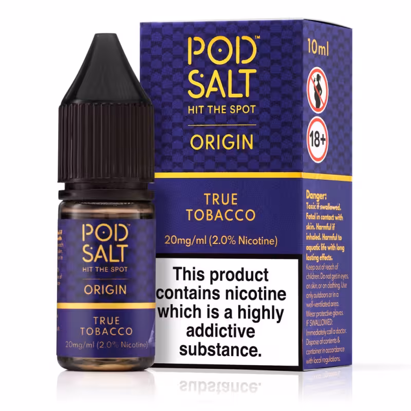 True Tobacco Nic Salt E-Liquid by Pod Salt Origin - Image 1