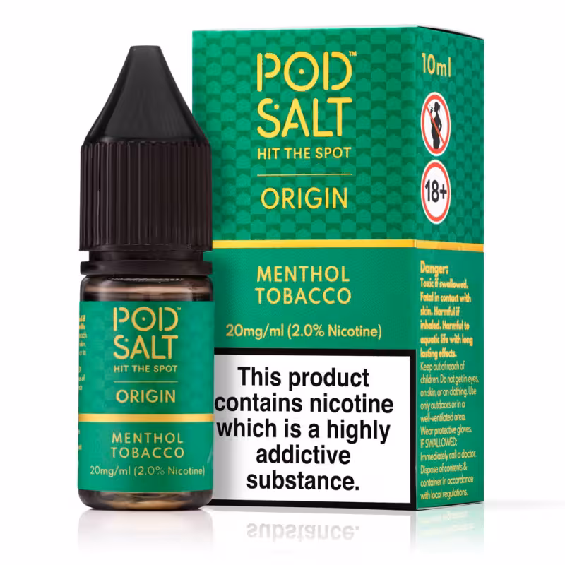 Menthol Tobacco Nic Salt E-Liquid by Pod Salt Origin - Image 1