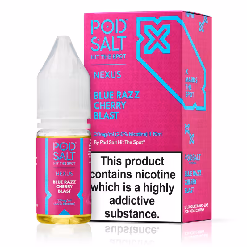 Blue Razz Cherry Blast Nic Salt E-Liquid by Nexus Pod Salt - Image 1