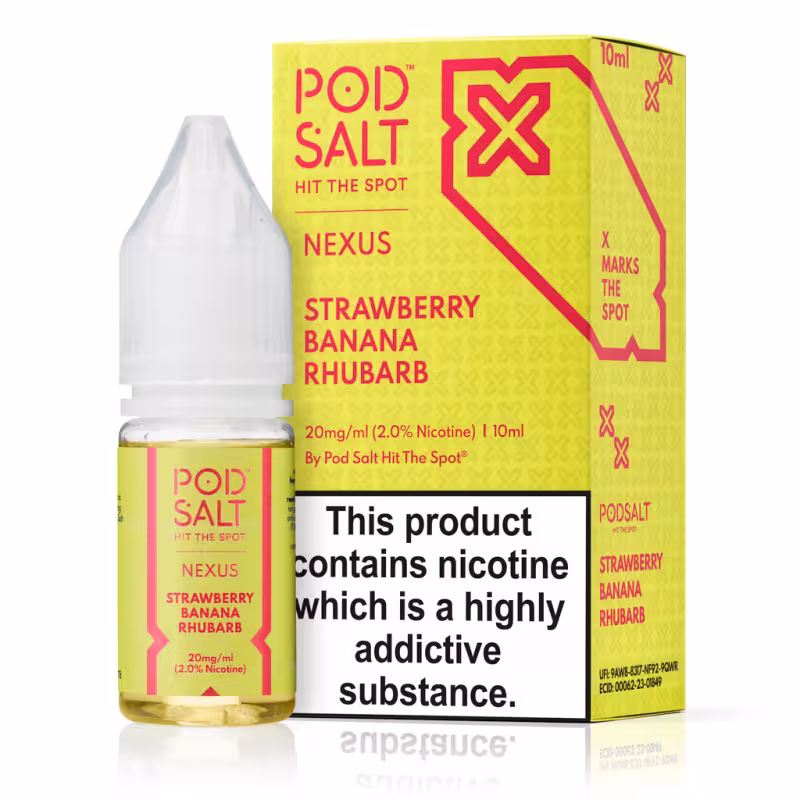 Strawberry Banana Rhubarb Nic Salt E-Liquid by Nexus Pod Salt - Image 1