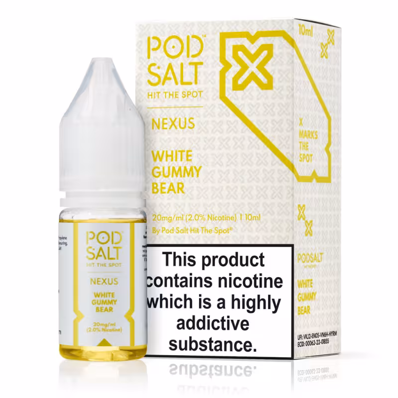 White Gummy Bear Nic Salt E-Liquid by Nexus Pod Salt - Image 1