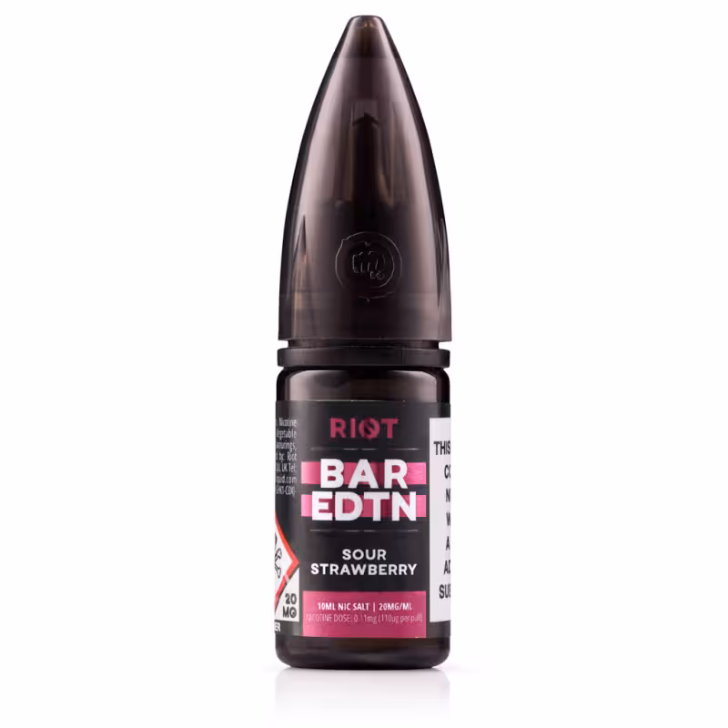 Sour Strawberry Nic Salt E-Liquid by Riot BAR EDTN - Image 1