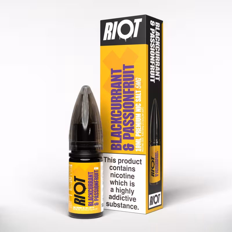 Blackcurrant Passionfruit Nic Salt E-Liquid by Riot X - Image 1