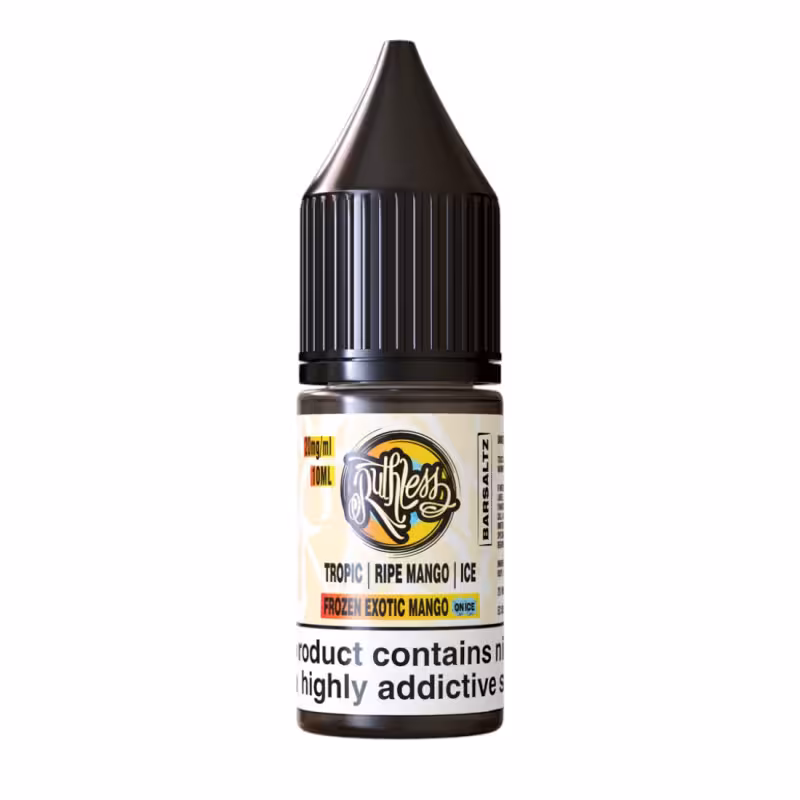 Frozen Exotic Mango On Ice Nic Salt E-Liquid by Ruthless Bar Saltz - Image 1